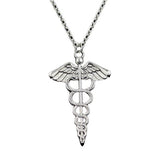 Spinning Dragonfly Snake Wand Necklace with Angel Wings