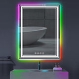 20x28 Zoll Anti-Beschlag Smart Touch Spiegel RGB LED Badezimmerspiegel mit Hintergrundbeleuchtung und Farbwechsel