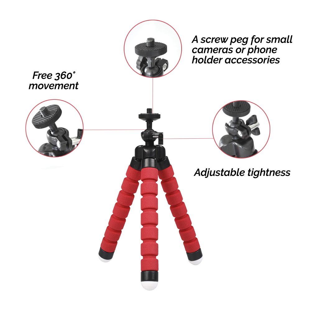 Flexibles Mini-Oktopus-Stativ mit Bluetooth-Fernbedienung - Perfekter Halt für Ihr iPhone