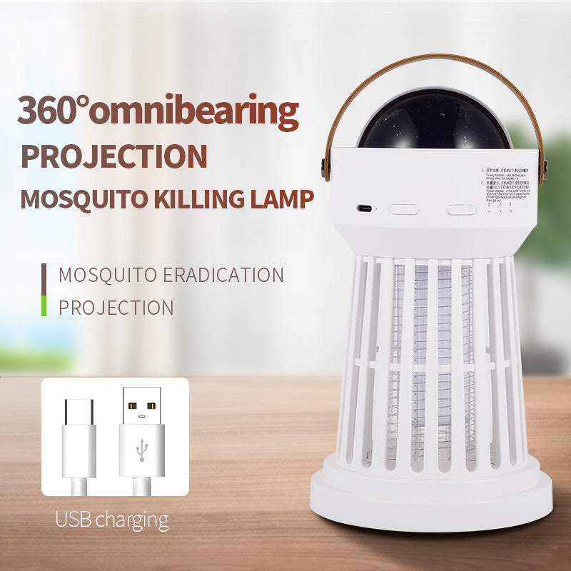 2-in-1 Electric Mosquito Killer Lamp with Starry Sky Projection - Safe &amp; Non-Toxic Mosquito Repellent for Indoor &amp; Outdoor Use