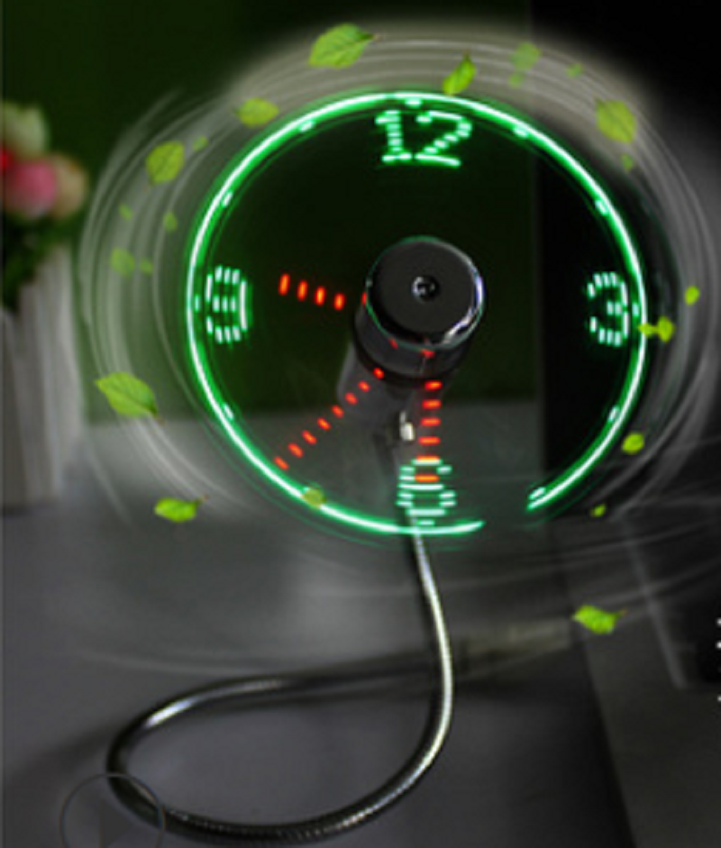 Optimize your workplace USB fan with LED time display - cooling and time tracking in one!