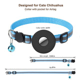 Reflective Airtag Pet Collar with Bell - Adjustable &amp; Anti-lost for Cats and Dogs