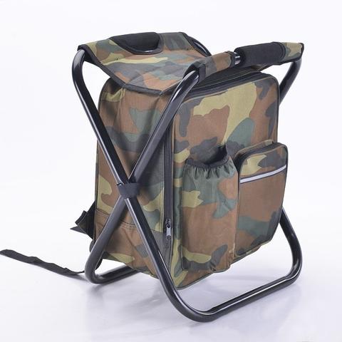 Multifunctional outdoor folding chair with cooler bag