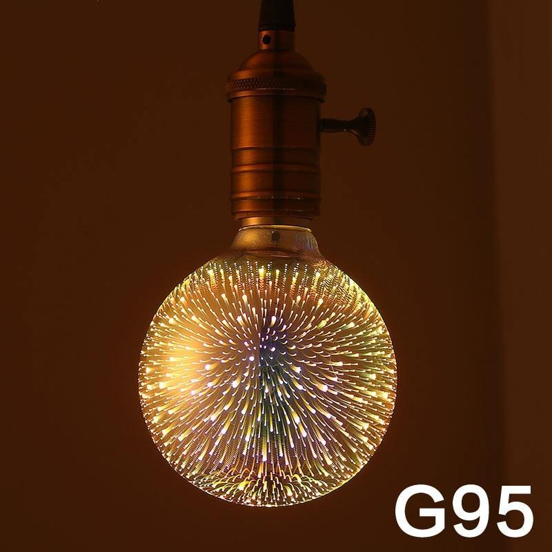 LED 3D decorative lamp: Fireworks in light bulb design for the perfect holiday ambience