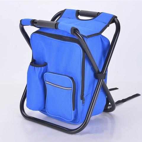 Multifunctional outdoor folding chair with cooler bag