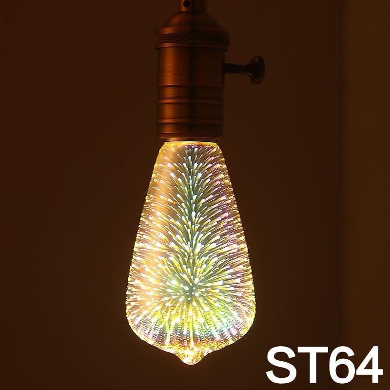 LED 3D decorative lamp: Fireworks in light bulb design for the perfect holiday ambience