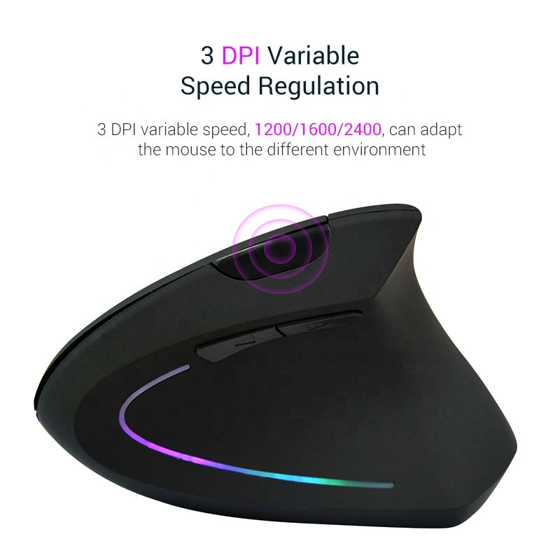 Ergonomic rechargeable 2.4G wireless vertical mouse