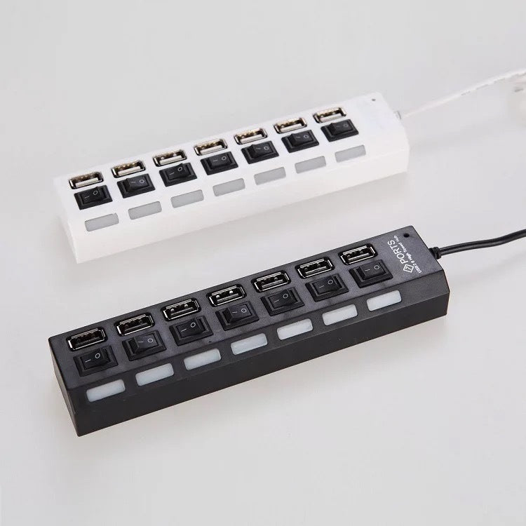 7-Port USB2.0 Hub mit unabhängigem Schalter