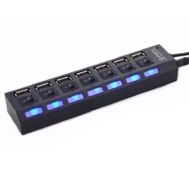 7-Port USB2.0 Hub mit unabhängigem Schalter