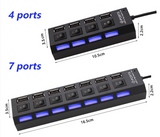 7-Port USB2.0 Hub mit unabhängigem Schalter