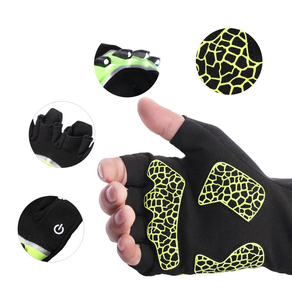 Fingerlose Handschuhe mit Beleuchtung für Outdoor-Radsport