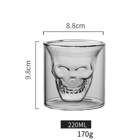 Unique double layer skull glass: a statement for your home bar