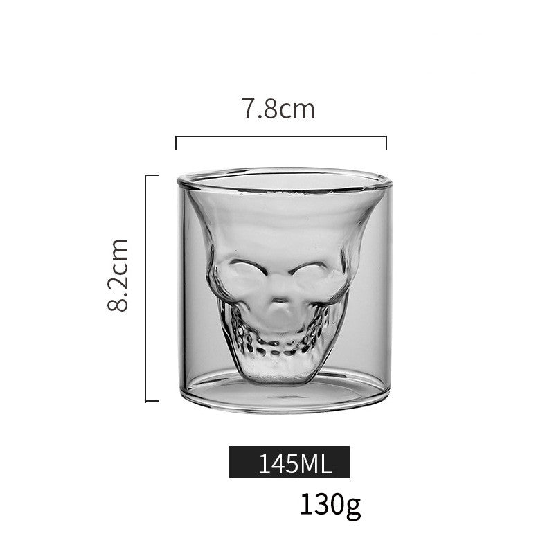 Unique double layer skull glass: a statement for your home bar