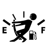 Funny Bumper Sticker - "Pull Fuel Tank Pointer" vinyl gas station decal