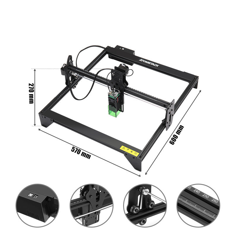 ATOMSTACK A5 20W Laser-Graviermaschine, klein, tragbar, automatisches DIY LOGO Gravieren