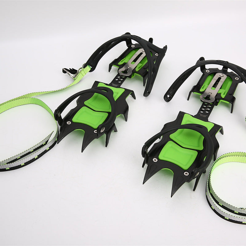 Professional shoes with claws - ice crampons, steel snow grippers - aids for hiking and climbing