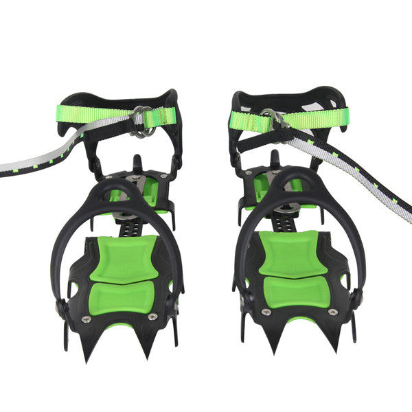 Professional shoes with claws - ice crampons, steel snow grippers - aids for hiking and climbing