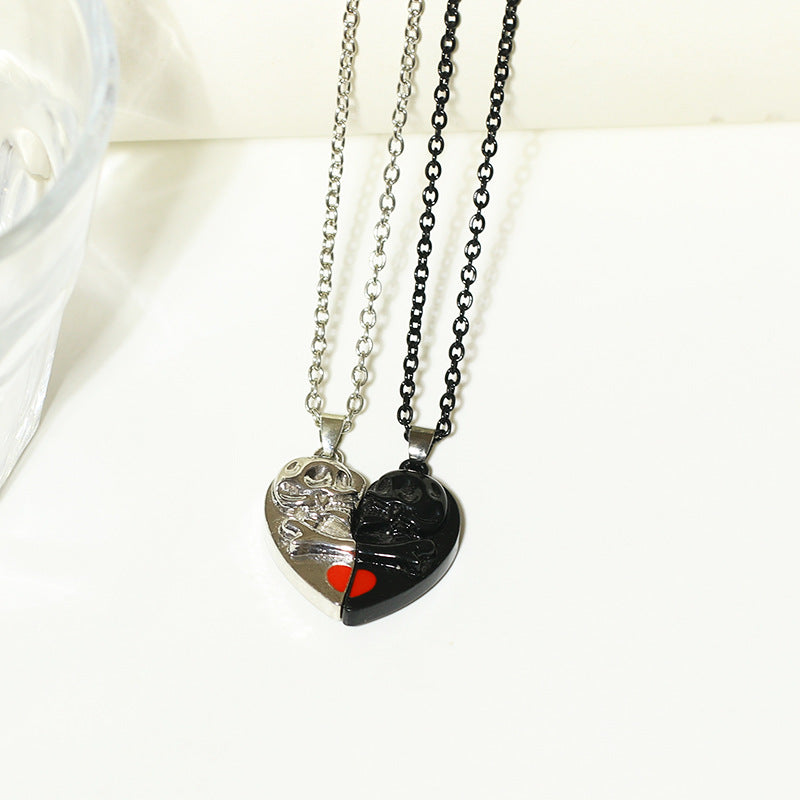 Punk Retro Skull Pendant - Halloween Heart Design Necklace: Love at first sight!