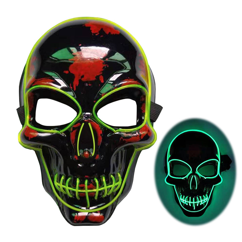 LED glowing Halloween skeleton mask - a spooky eye-catcher for the night!