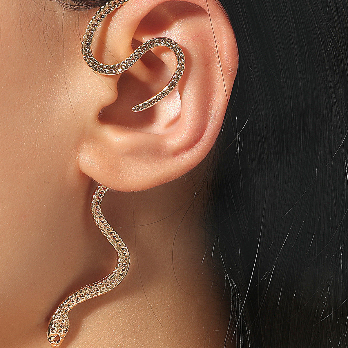 Vintage Zircon Snake Shaped Earrings