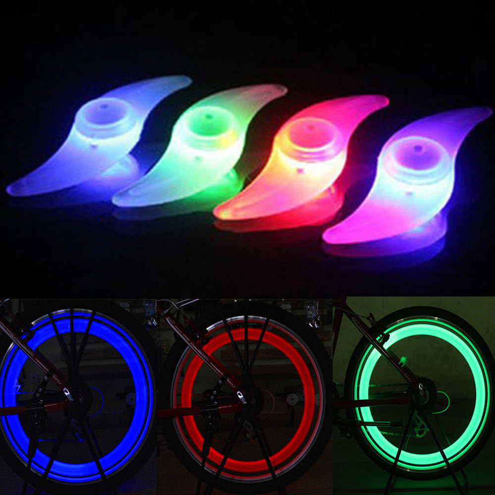 Waterproof LED Bike Spoke Lamp, Bike Tire Wire Lights, Cycling Valve Cap Wheel Lights