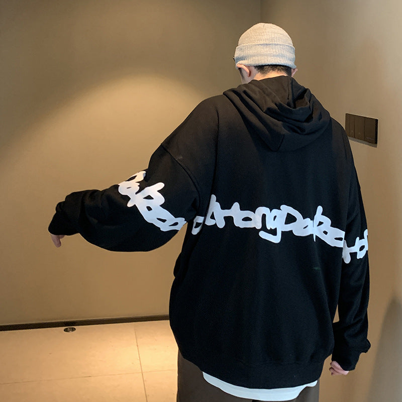 Long sleeve hoodie with collarless casual style