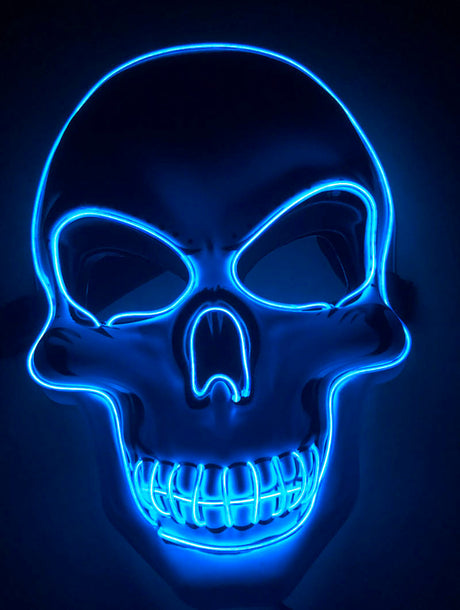 LED glowing Halloween skeleton mask - a spooky eye-catcher for the night!