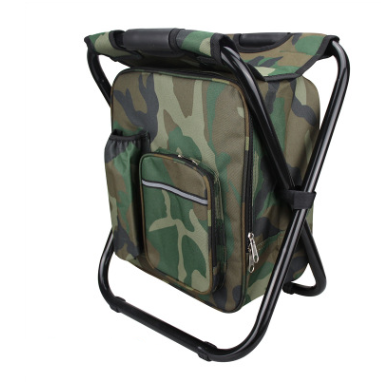 Multifunctional outdoor folding chair with cooler bag