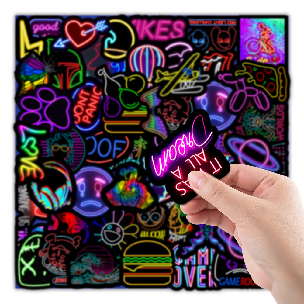 50 New neon stickers for car, trunk, cell phone and water cup