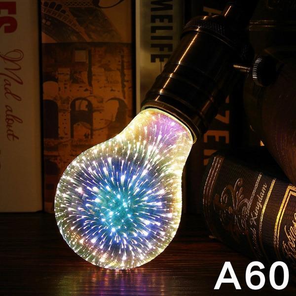 LED 3D decorative lamp: Fireworks in light bulb design for the perfect holiday ambience