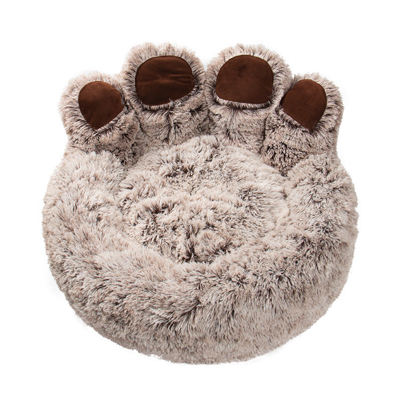 Plush Bear Paw Pet Bed - Sleep soundly in luxury and comfort