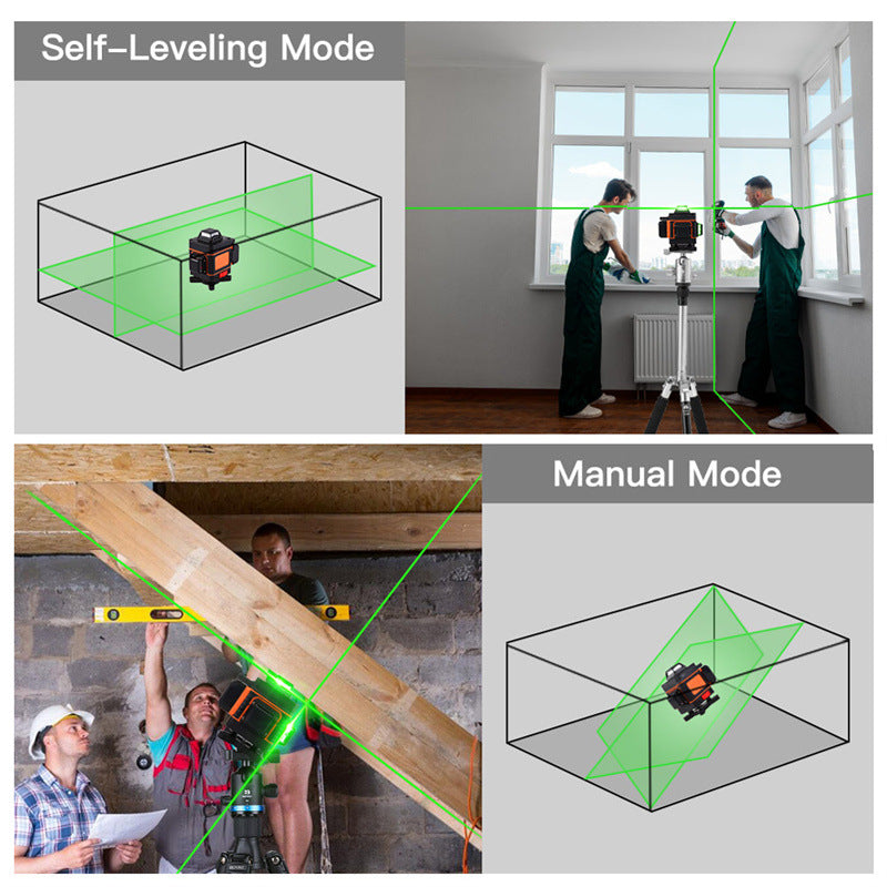 Laser level with lifting platform and wall bracket - American charging plug