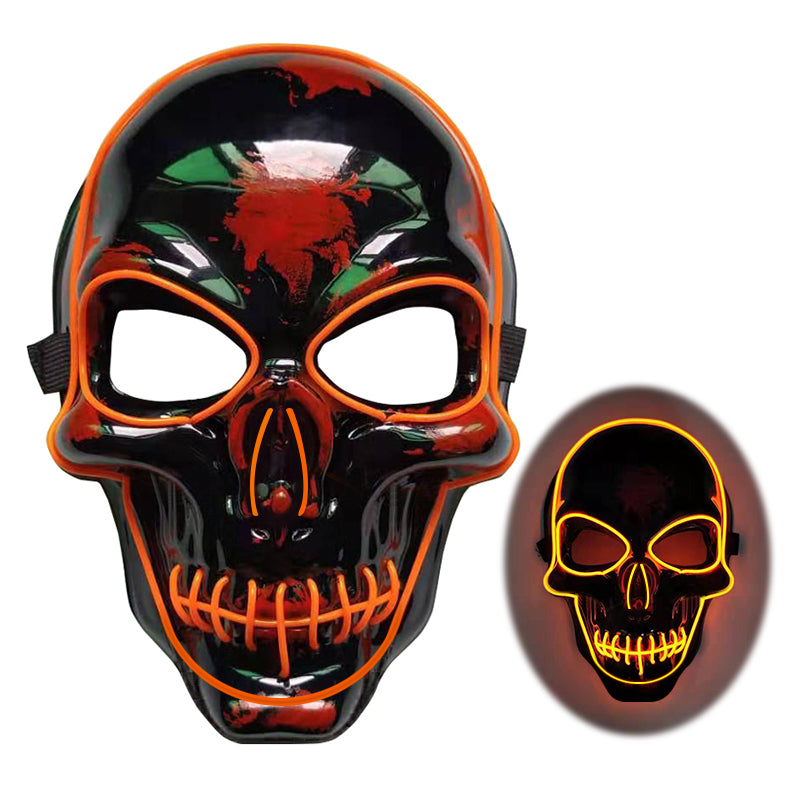 LED glowing Halloween skeleton mask - a spooky eye-catcher for the night!