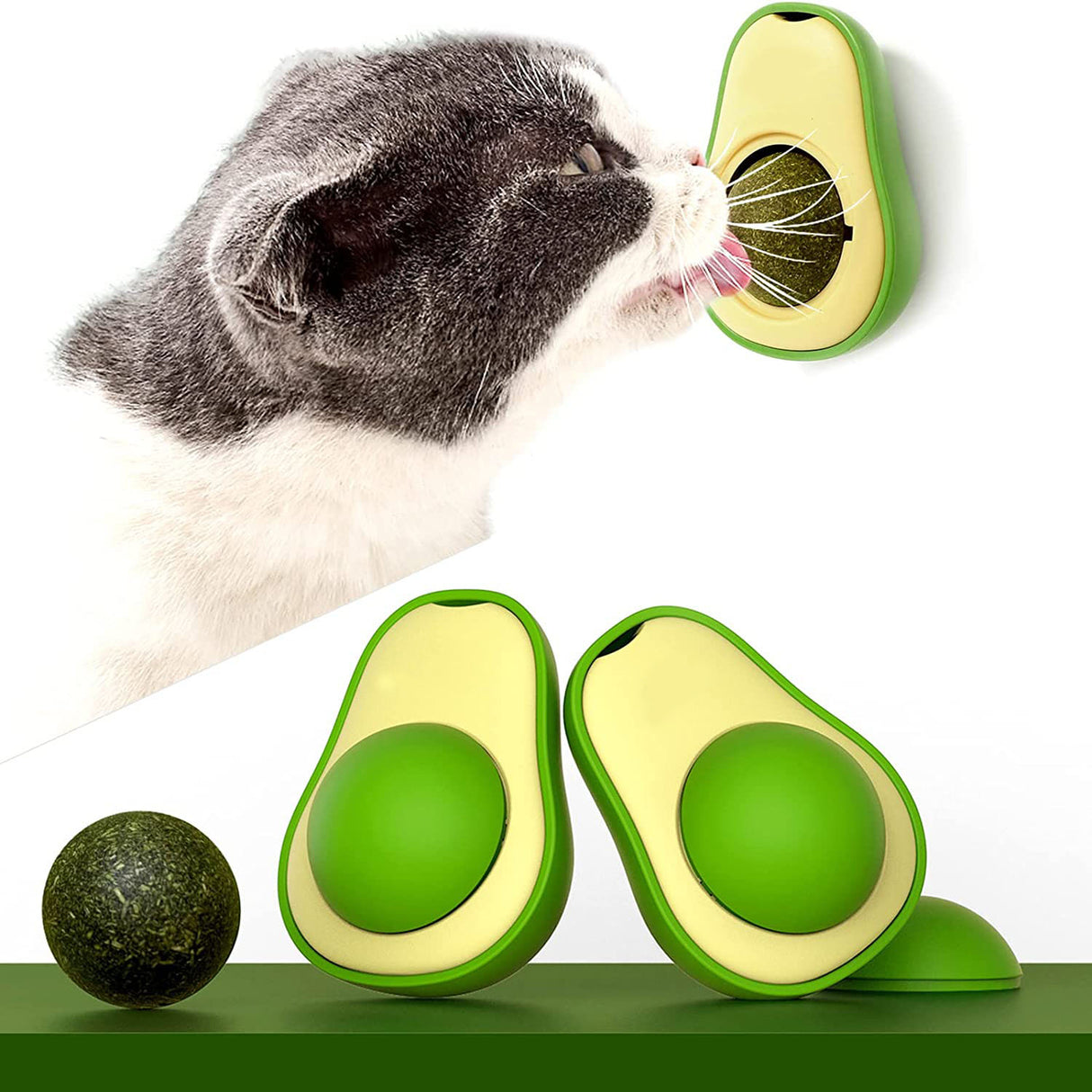 Cute Avocado Cat Toy with Catnip - Teeth Cleaning Toy