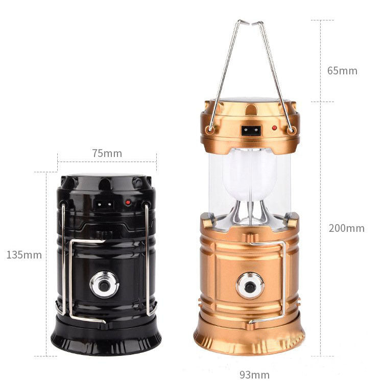 New solar powered multifunctional telescopic camping lantern, outdoor tent lamp for camping