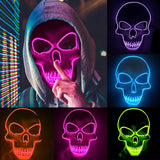 LED glowing Halloween skeleton mask - a spooky eye-catcher for the night!