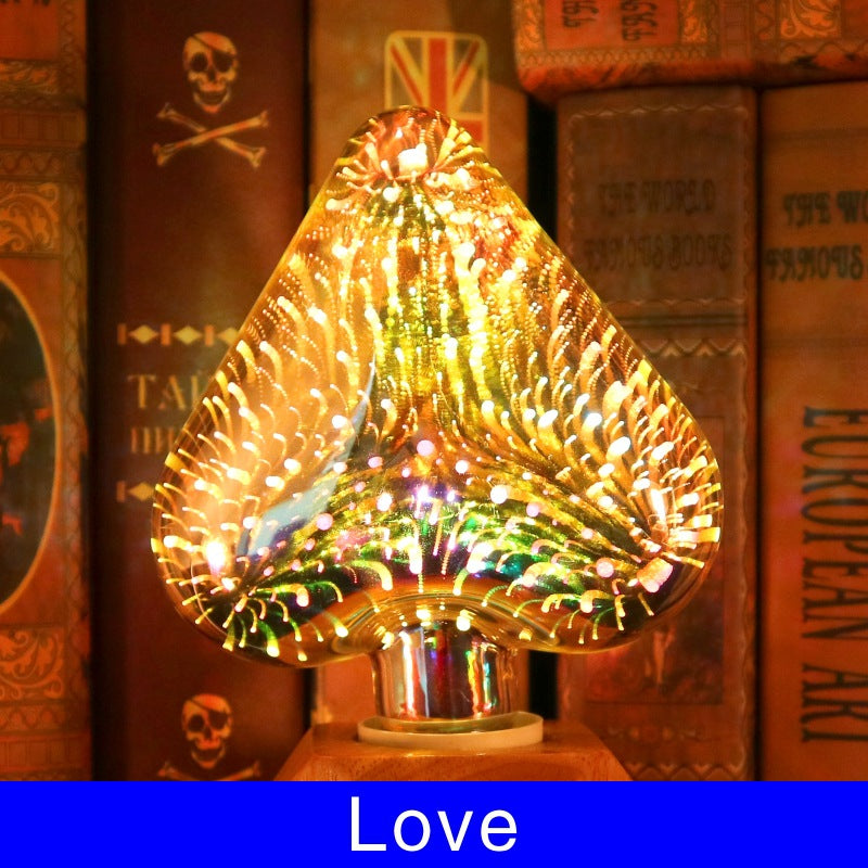 3D Fireworks Decorative Light Bulb - A sparkling accent to your Christmas decorations