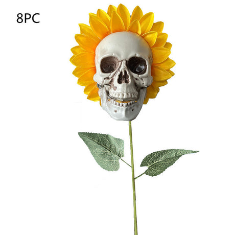 Das ultimative Halloween-Gartenzubehör - Der Schädel-Sonnenblumen-Ornament!