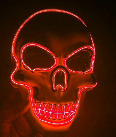 LED glowing Halloween skeleton mask - a spooky eye-catcher for the night!