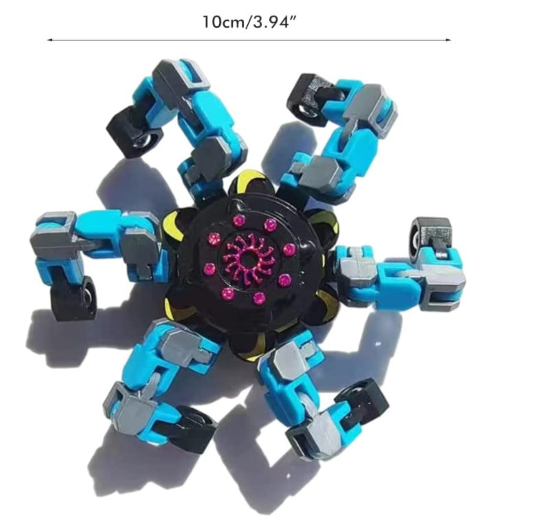 Deformable fidget spinner chain toy - stress relief and entertainment for children and adults