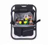 Multifunctional outdoor folding chair with cooler bag