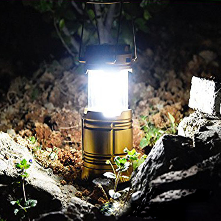 New solar powered multifunctional telescopic camping lantern, outdoor tent lamp for camping