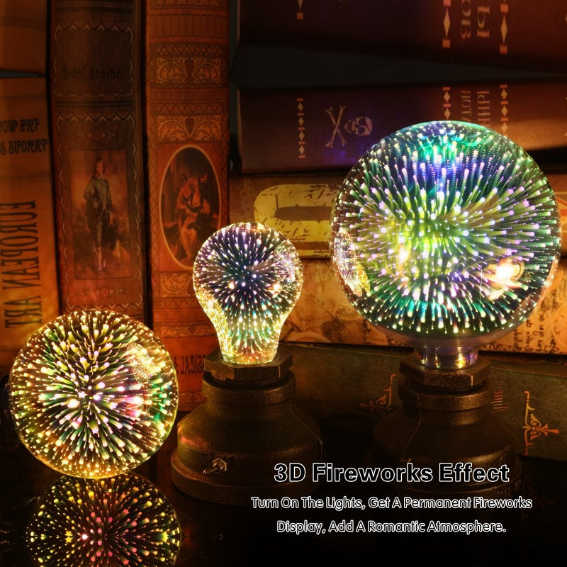 3D Fireworks Decorative Light Bulb - A sparkling accent to your Christmas decorations