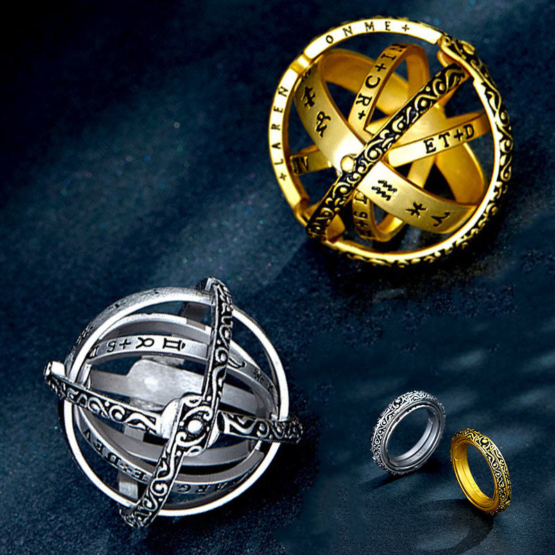 Germany Astronomical Sphere Ring Necklace - A universe on the wrist and neck!