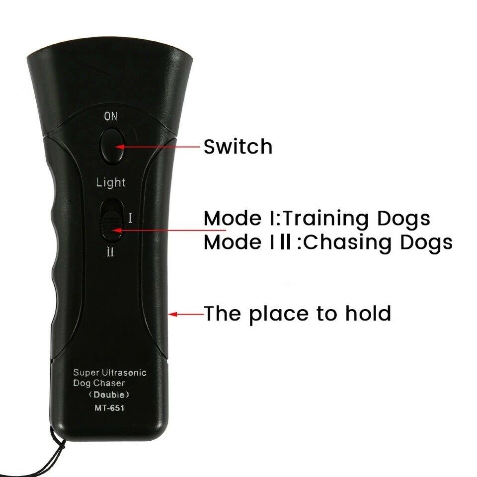 Ultrasonic Anti Dog Barking Trainer LED Light Gentle Chaser Pet Gentle Sonics