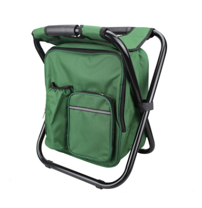 Multifunctional outdoor folding chair with cooler bag