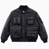 Men's multi-pocket American baseball style cargo jacket