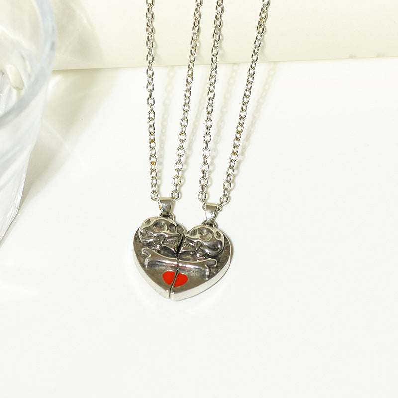 Punk Retro Skull Pendant - Halloween Heart Design Necklace: Love at first sight!