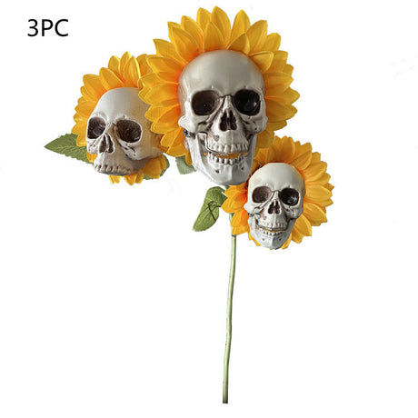 Das ultimative Halloween-Gartenzubehör - Der Schädel-Sonnenblumen-Ornament!