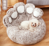 Plush Bear Paw Pet Bed - Sleep soundly in luxury and comfort